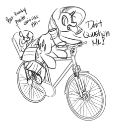 Size: 1736x1720 | Tagged: safe, artist:fribox, rarity, sweetie belle, g4, bicycle, happy wheels, irresponsible dad, pewdiepie