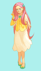 Size: 800x1362 | Tagged: safe, artist:pockyy, fluttershy, human, g4, female, humanized, solo