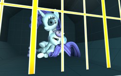 Size: 1280x800 | Tagged: safe, artist:dirtpeanut, rarity, sweetie belle, g4, 3d, gmod