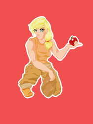 Size: 600x800 | Tagged: safe, artist:aqua-relle, applejack, human, g4, female, humanized, solo