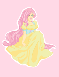 Size: 600x772 | Tagged: safe, artist:aqua-relle, fluttershy, human, g4, female, humanized, solo