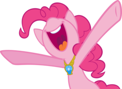 Size: 1000x728 | Tagged: safe, artist:pisonisy, pinkie pie, pony, g4, magical mystery cure, element of laughter, elements of harmony, female, laughing, nose in the air, open mouth, simple background, solo, transparent background, uvula, vector