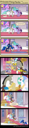 Size: 1450x6198 | Tagged: safe, artist:evil-dec0y, discord, princess celestia, princess luna, twilight sparkle, alicorn, draconequus, pony, g4, comic, discord being discord, female, food, male, mare, picture-in-picture, popcorn, spanish, translation, twilight sparkle (alicorn)