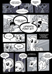 Size: 724x1024 | Tagged: safe, fluttershy, pinkie pie, spike, g4, spanish, translation