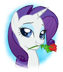 Size: 2550x2874 | Tagged: safe, artist:buckingawesomeart, artist:detectivetoony, rarity, pony, g4, bedroom eyes, female, portrait, rose, solo