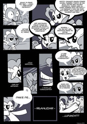 Size: 724x1024 | Tagged: safe, pinkie pie, spike, twilight sparkle, g4, spanish, translation