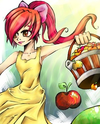 Size: 1000x1236 | Tagged: safe, artist:buckingawesomeart, apple bloom, human, g4, female, humanized, solo