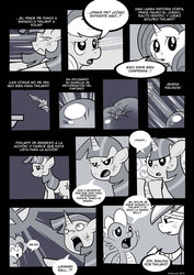 Size: 724x1024 | Tagged: safe, applejack, rainbow dash, spike, twilight sparkle, g4, spanish, translation