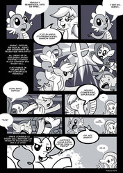 Size: 724x1024 | Tagged: safe, applejack, fluttershy, pinkie pie, rainbow dash, rarity, spike, twilight sparkle, g4, spanish, translation