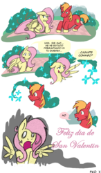 Size: 600x1024 | Tagged: safe, big macintosh, fluttershy, earth pony, pony, g4, male, spanish, stallion, translation