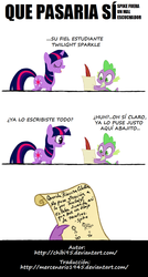 Size: 770x1435 | Tagged: safe, spike, twilight sparkle, g4, spanish, translation