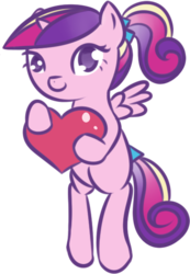 Size: 416x600 | Tagged: safe, artist:favouritefi, princess cadance, alicorn, pony, g4, chibi, female, heart, mare, simple background, solo, transparent background
