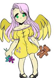 Size: 856x1236 | Tagged: safe, artist:madelinemad, fluttershy, human, g4, female, humanized, solo, winged humanization