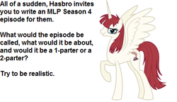 Size: 435x250 | Tagged: safe, artist:randomosaur, oc, oc only, oc:fausticorn, lauren faust, meta, question, text