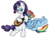 Size: 1031x779 | Tagged: safe, artist:zeldacourage, rainbow dash, rarity, pegasus, pony, unicorn, g4, female, guitar, horn, lesbian, mare, ship:raridash, shipping, simple background, sleeping, transparent background