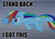 Size: 504x360 | Tagged: safe, edit, edited screencap, screencap, rainbow dash, pegasus, pony, dragonshy, g4, my little pony: friendship is magic, season 1, blue body, blue coat, blue fur, blue pony, blue wings, cropped, ears back, female, floppy ears, flying, frown, image macro, magenta eyes, mare, multicolored hair, multicolored mane, multicolored tail, rainbow hair, rainbow tail, side view, solo, tail, wings