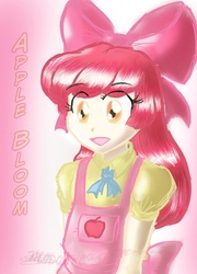 Size: 450x626 | Tagged: safe, artist:midori-chan-mi-chan, apple bloom, human, g4, female, humanized, solo