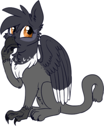 Size: 342x413 | Tagged: safe, artist:lulubell, oc, oc only, griffon, griffon oc, simple background, solo, transparent background