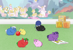 Size: 2490x1732 | Tagged: safe, artist:gowdie, twilight sparkle, fluffy pony, g4, daycare, fluffy pony foals, twifluff