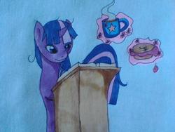 Size: 640x480 | Tagged: safe, artist:anonymous, twilight sparkle, g4, bagel, coffee