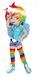 Size: 620x1287 | Tagged: safe, artist:lolly-pop-girl732, rainbow dash, human, g4, chibi, female, humanized, solo