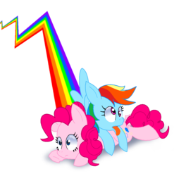 Size: 1042x1056 | Tagged: safe, artist:lucyspicystrawberry, pinkie pie, rainbow dash, g4