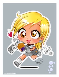 Size: 550x713 | Tagged: safe, artist:shourimajo, derpy hooves, human, g4, chibi, female, humanized, solo