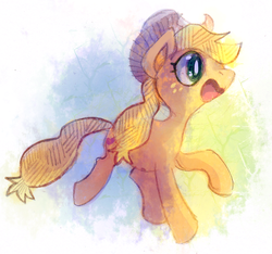 Size: 1045x980 | Tagged: safe, artist:chocochimbu, applejack, earth pony, pony, g4, female, running, solo