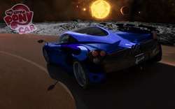 Size: 1280x800 | Tagged: safe, artist:shadowbolt240z, princess luna, g4, car, moon, pagani, pagani huayra, princess, sun