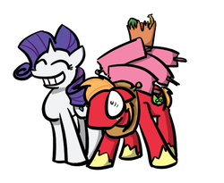 Size: 532x436 | Tagged: safe, artist:autonomous-zed, big macintosh, rarity, earth pony, pony, g4, grimdark big mac, male, shopping, stallion