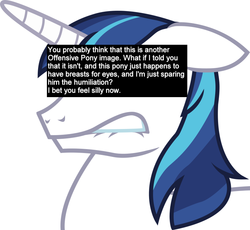 Size: 768x708 | Tagged: safe, shining armor, offensive ponies, g4, meta, text