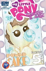 Size: 399x614 | Tagged: safe, idw, official comic, pound cake, g4, bubble, comic cover, cover