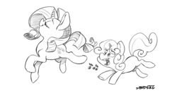 Size: 1280x663 | Tagged: safe, artist:boreddrawfag, rarity, sweetie belle, g4, sketch