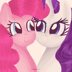 Size: 1280x1280 | Tagged: safe, pinkie pie, rarity, g4, female, lesbian, ship:raripie, shipping