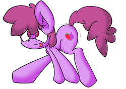 Size: 1402x992 | Tagged: safe, artist:extradan, berry punch, berryshine, earth pony, pony, g4, butt shake, female, solo, tongue out