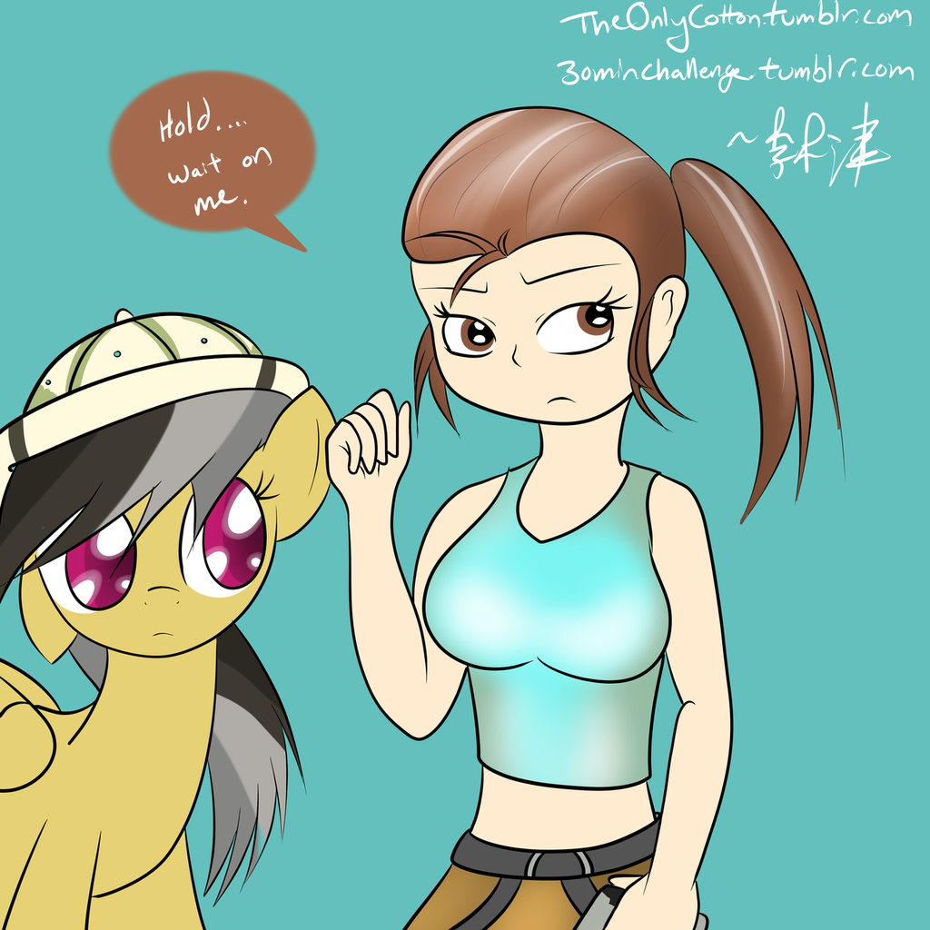 Safe Artist Lightningnickel Daring Do Human Minute Art Challenge Crossover