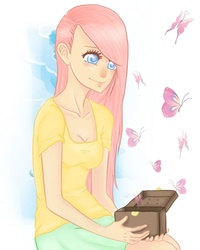 Size: 576x720 | Tagged: safe, artist:mylittlerennie, fluttershy, human, g4, female, humanized, solo