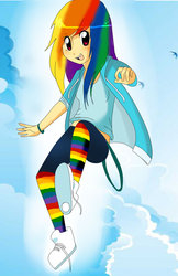 Size: 719x1111 | Tagged: safe, artist:mylittlerennie, rainbow dash, human, g4, female, humanized, solo