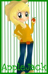 Size: 719x1111 | Tagged: safe, artist:mylittlerennie, applejack, human, g4, female, humanized, solo