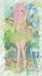 Size: 663x1205 | Tagged: safe, artist:dollmarionette, fluttershy, human, g4, female, humanized, solo