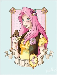 Size: 576x753 | Tagged: safe, artist:sassy-pigeon, fluttershy, human, g4, female, humanized, solo