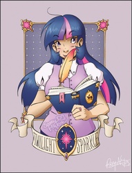 Size: 576x753 | Tagged: safe, artist:sassy-pigeon, twilight sparkle, human, g4, female, humanized, solo