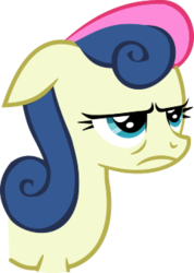 Size: 241x339 | Tagged: safe, artist:plasmagr3nade, bon bon, sweetie drops, earth pony, pony, g4, bags under eyes, bon bon is not amused, female, floppy ears, grumpy, simple background, solo, transparent background, vector