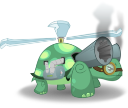 Size: 499x424 | Tagged: safe, artist:leadhooves, artist:ninga-bob, artist:pia-sama, tank, tortoise, g4, badass, cannon, fight, literal, male, simple background, solo, transparent background, vector, weapon