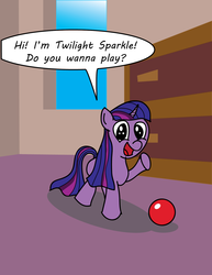 Size: 1280x1657 | Tagged: safe, artist:m_d_quill, twilight sparkle, g4, ball, female, filly, playing, solo