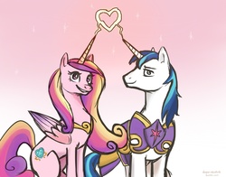 Size: 1125x882 | Tagged: safe, artist:vesper-stardust, princess cadance, shining armor, g4, heart