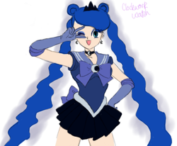 Size: 746x615 | Tagged: safe, artist:katieasquared, princess luna, human, g4, 30 minute art challenge, female, humanized, sailor luna, sailor moon (series), solo