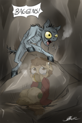 Size: 667x1000 | Tagged: safe, artist:caycowa, pony, bilbo baggins, gollum, lord of the rings, ponified, the hobbit
