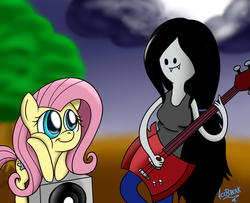 Size: 1600x1300 | Tagged: safe, artist:icebreak23, fluttershy, g4, adventure time, crossover, male, marceline