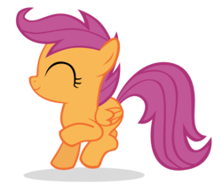 Size: 3000x2500 | Tagged: safe, artist:mrlolcats17, scootaloo, pegasus, pony, g4, cute, cutealoo, eyes closed, female, filly, foal, hooves, simple background, smiling, solo, transparent background, vector, wings